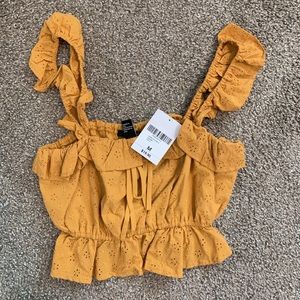 Cropped mustard yellow top never worn!